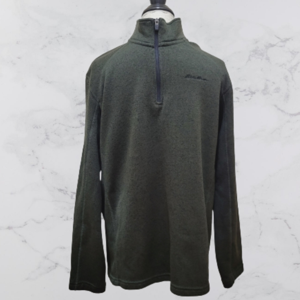 Eddie Bauer Fleece Backed Quarter Zip Sweater Pullover Size Large